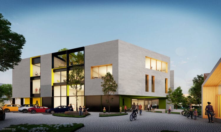 Szkoła i przedszkole na Dębnikach w Krakowie — nowoczesny, ekologiczny zespół edukacyjny przy ul. Obrońców Poczty Gdańskiej.